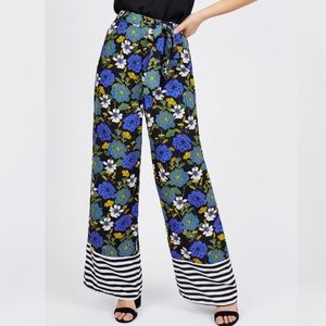 High waisted floral flare resort pants